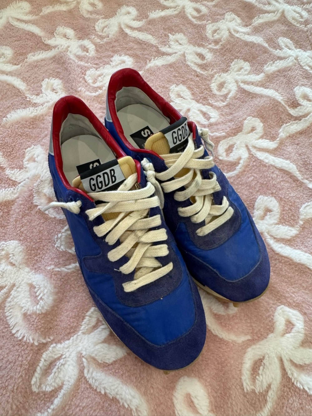 Golden Goose Multicolor Lace-Up Sneakers in Blue, Silver and Red - Picture 3 of 5